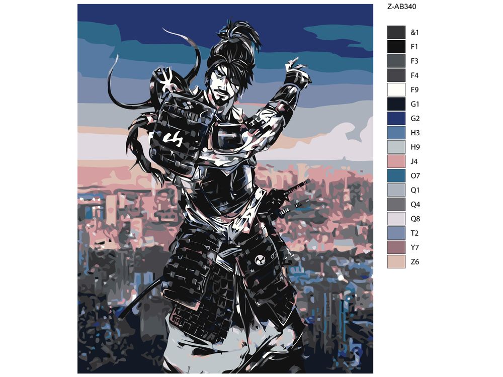 Картина по номерам самурай