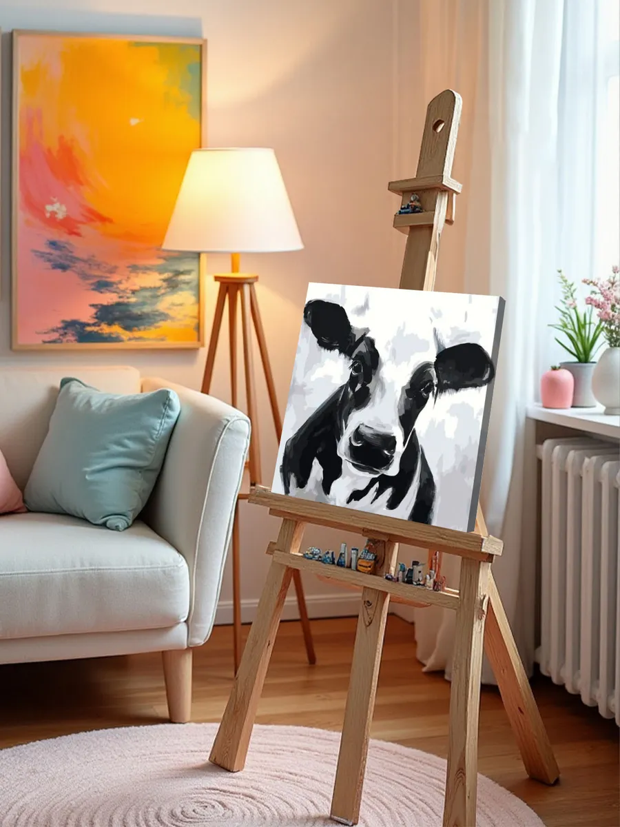 Картина по номерам «Черно-белая корова» — картинка 10