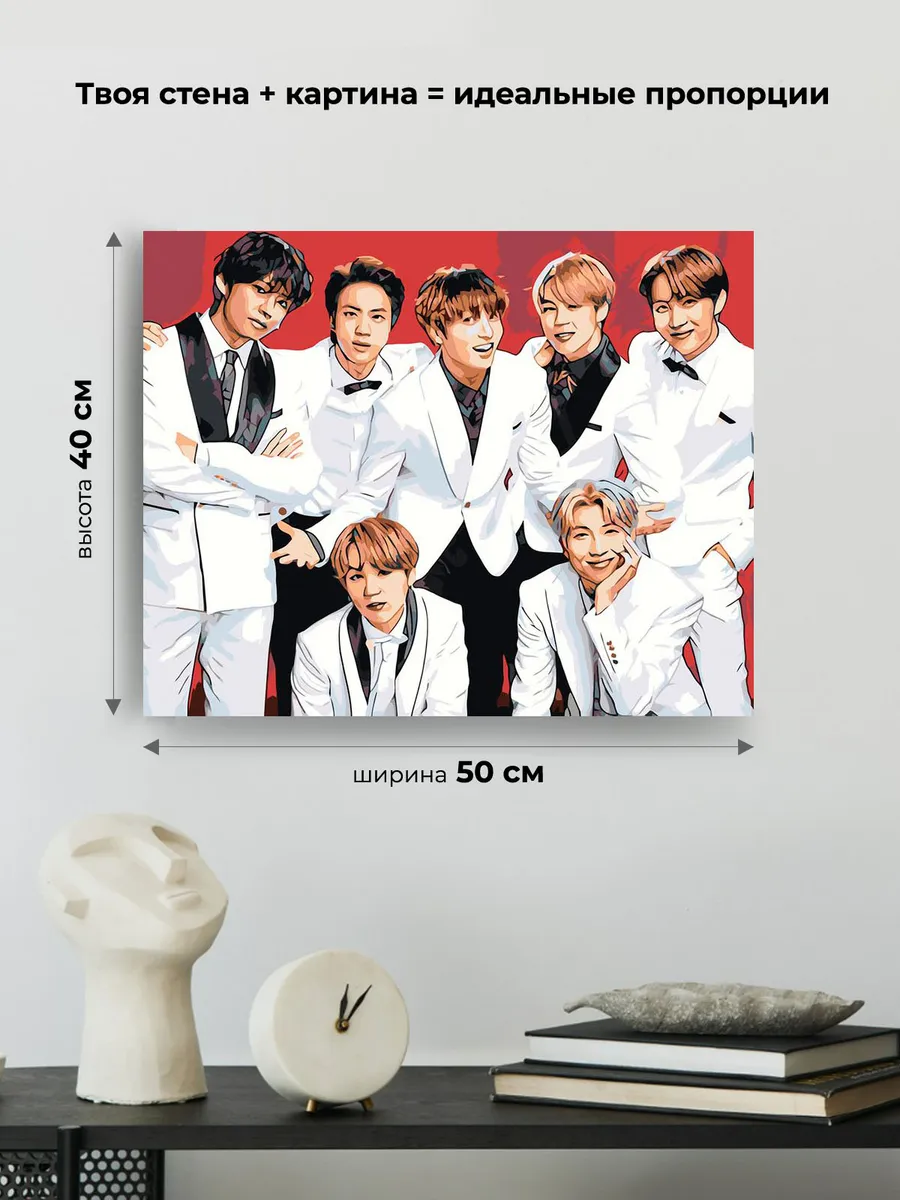 Картина по номерам «Корейская K-POP группа BTS 5» — картинка 3