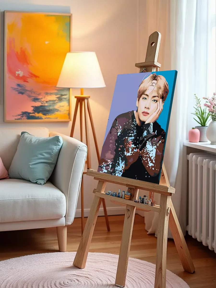 Картина по номерам «Корейская K-POP группа BTS Ким Тэхен» — картинка 10