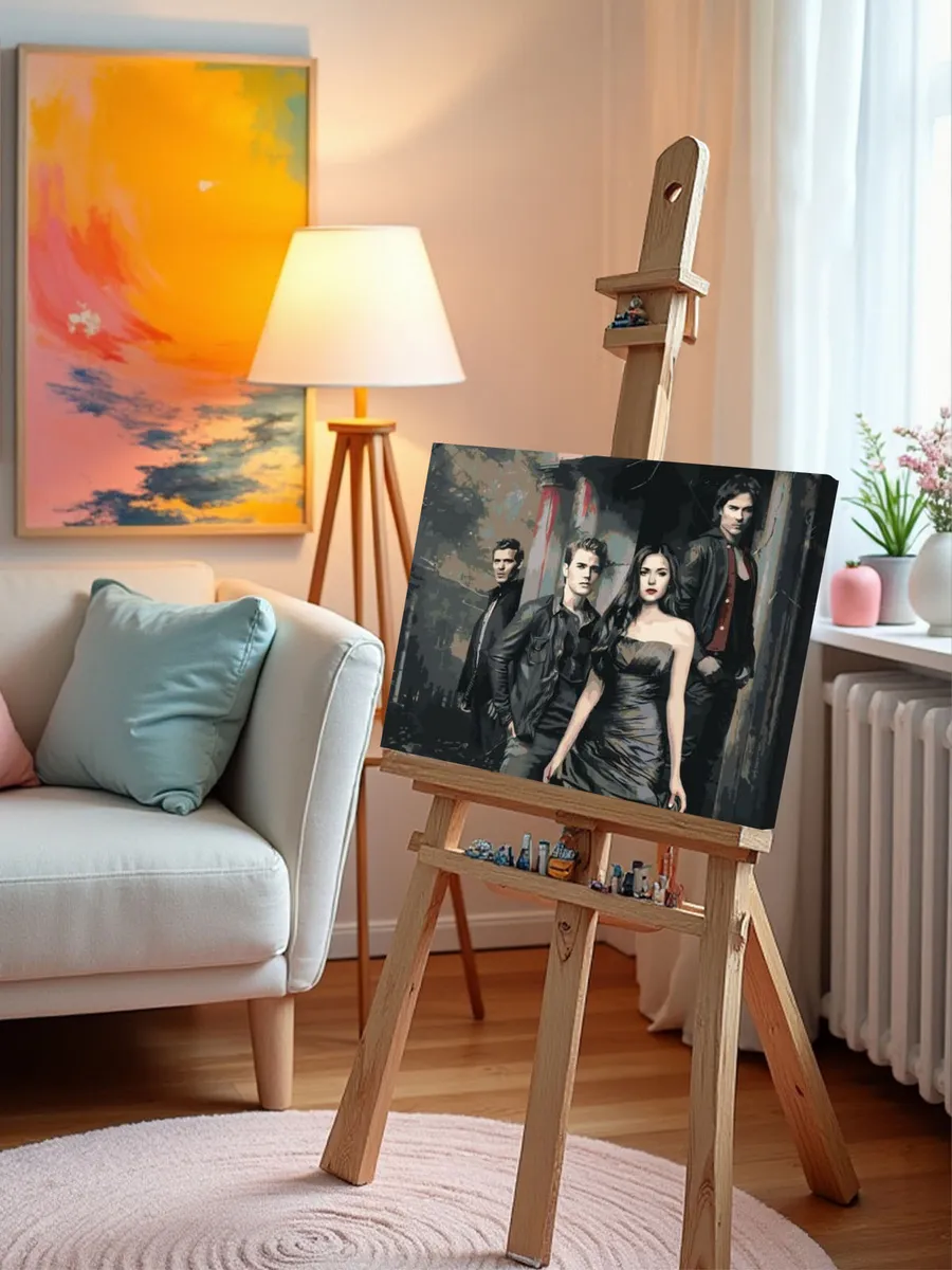 Картина по номерам «Дневники вампира: Деймон, Елена, Стефан и Клаус» — картинка 9