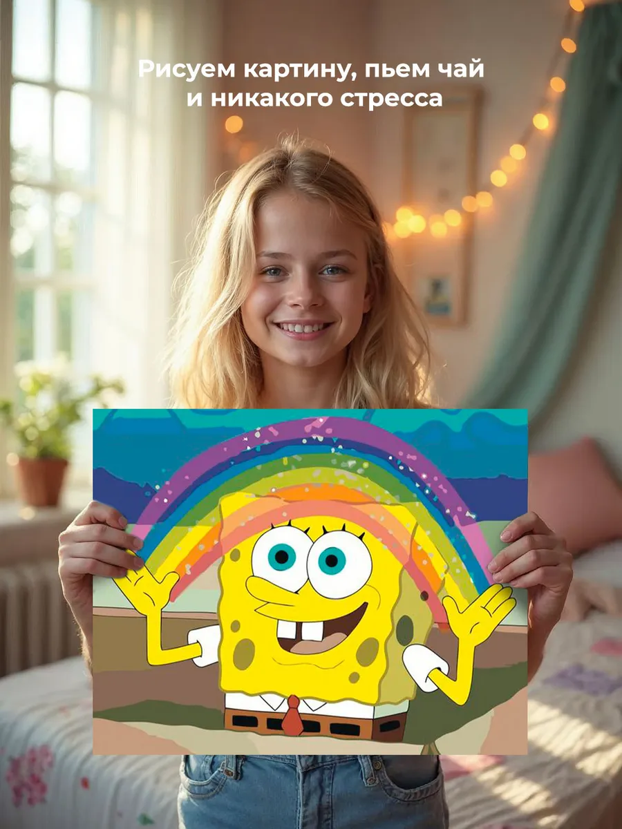 Картина по номерам «Мем: Спанч Боб - Воображение» — картинка 7
