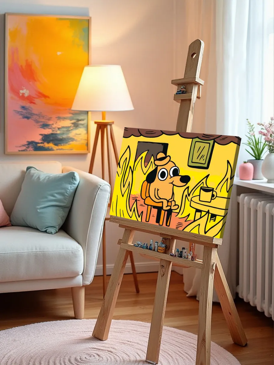 Картина по номерам «Мем: This is fine» — картинка 10