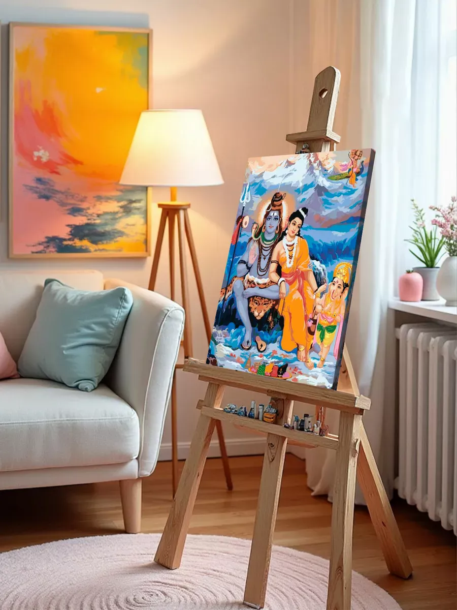 Картина по номерам «Шива, Парвати и Ганеша» — картинка 9