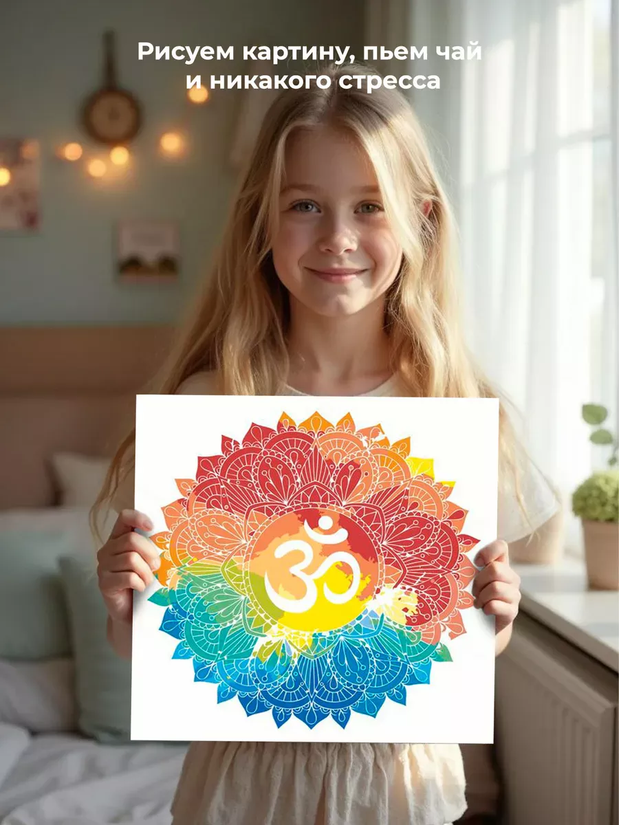Картина по номерам «Мандала Ом» — картинка 6