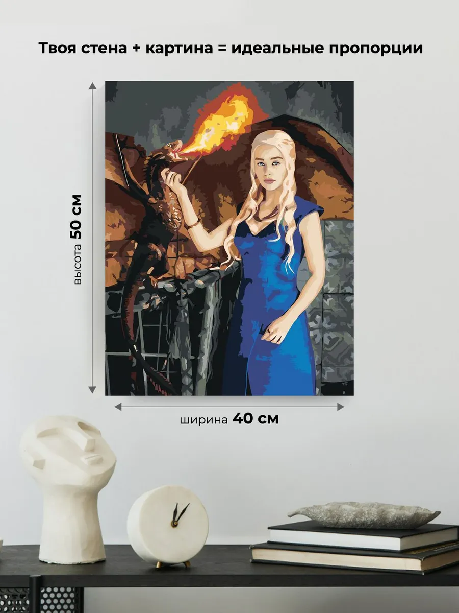 Картина по номерам «Игра престолов: Дейнерис Таргариен - Мать драконов 3» — картинка 3