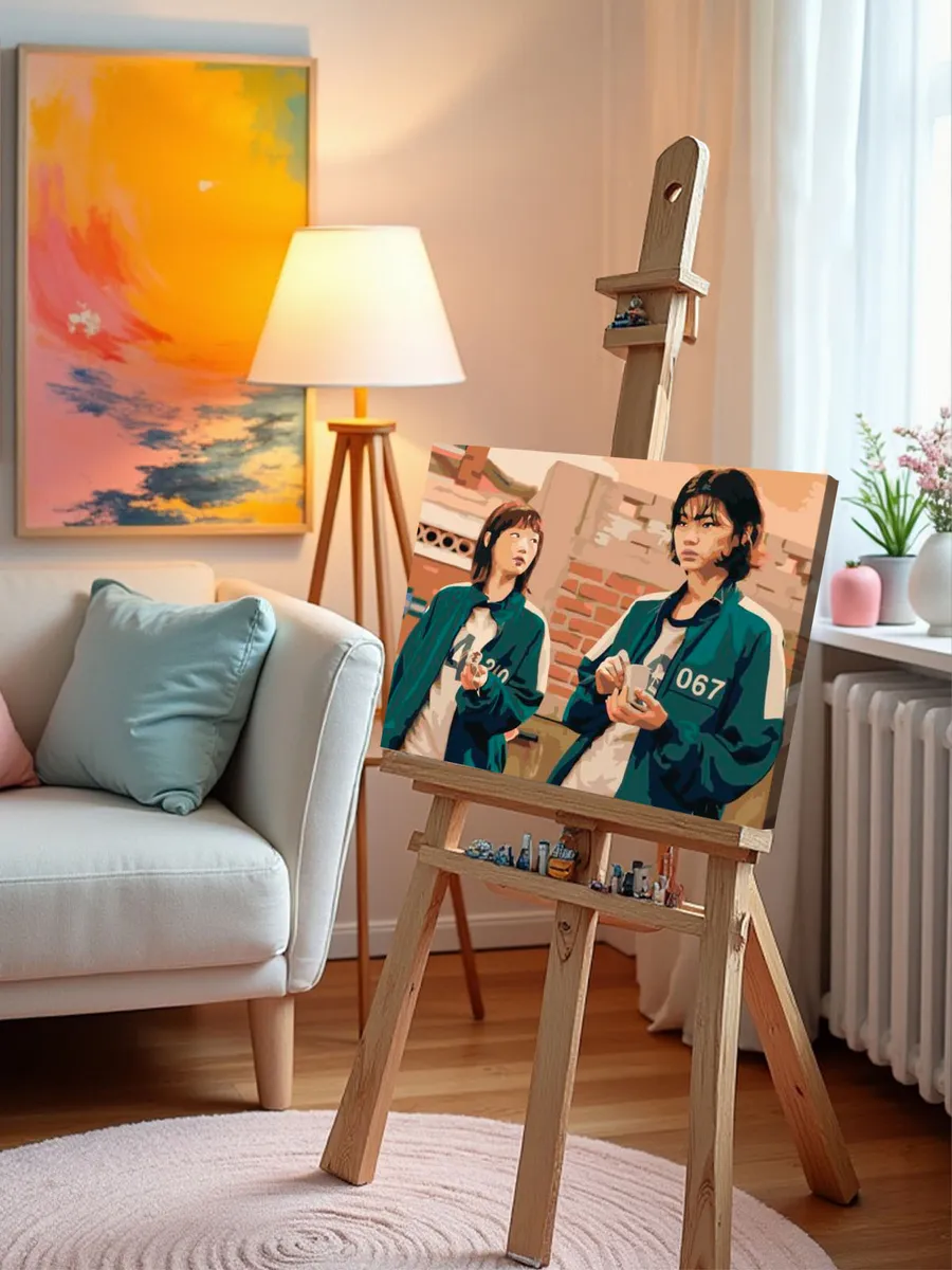 Картина по номерам «Игра в кальмара: Канг Саэ-пёк и Чи Ён 2» — картинка 10