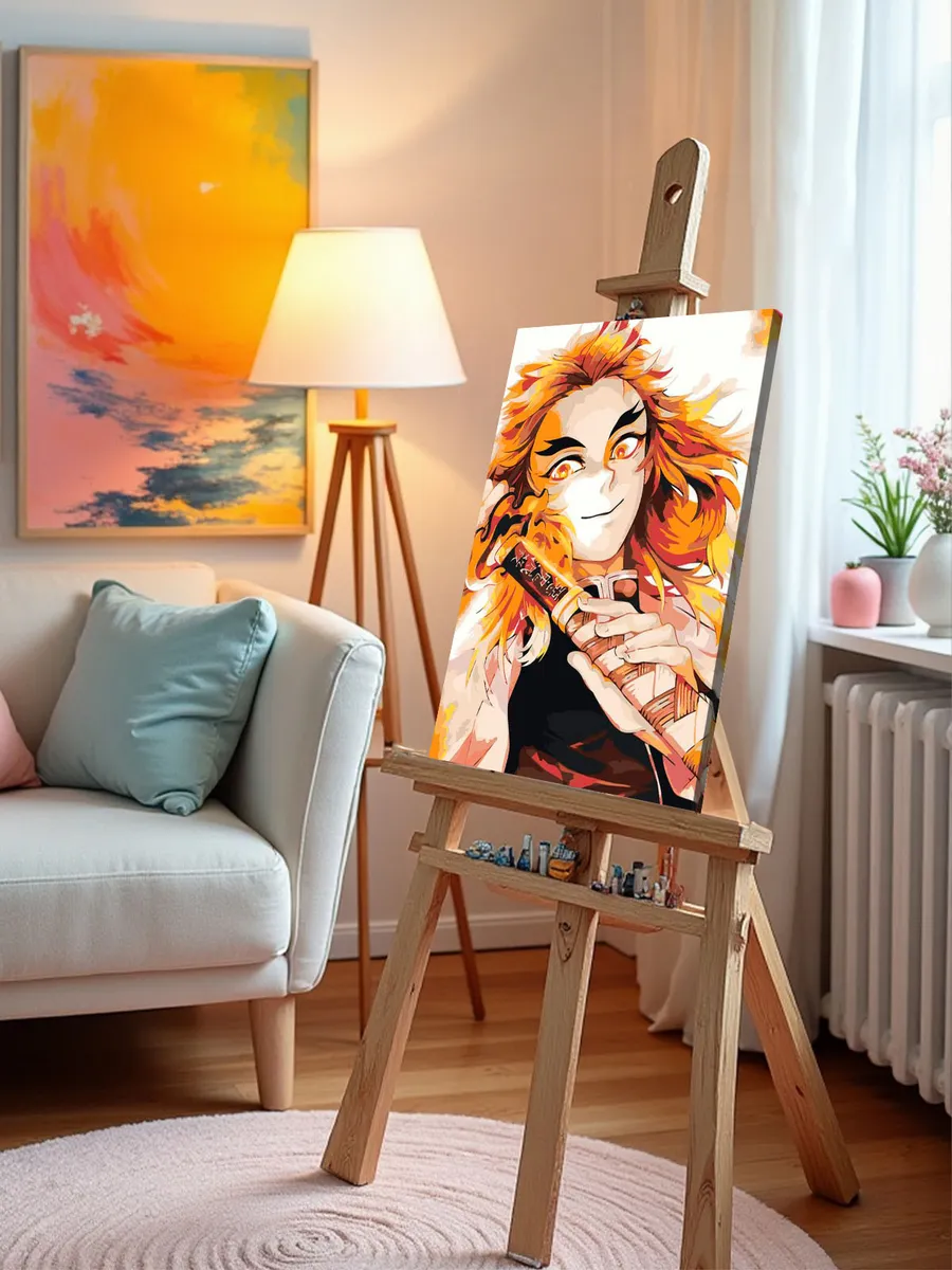 Картина по номерам «Клинок рассекающий демонов: Кёджуро Ренгоку Арт» — картинка 10