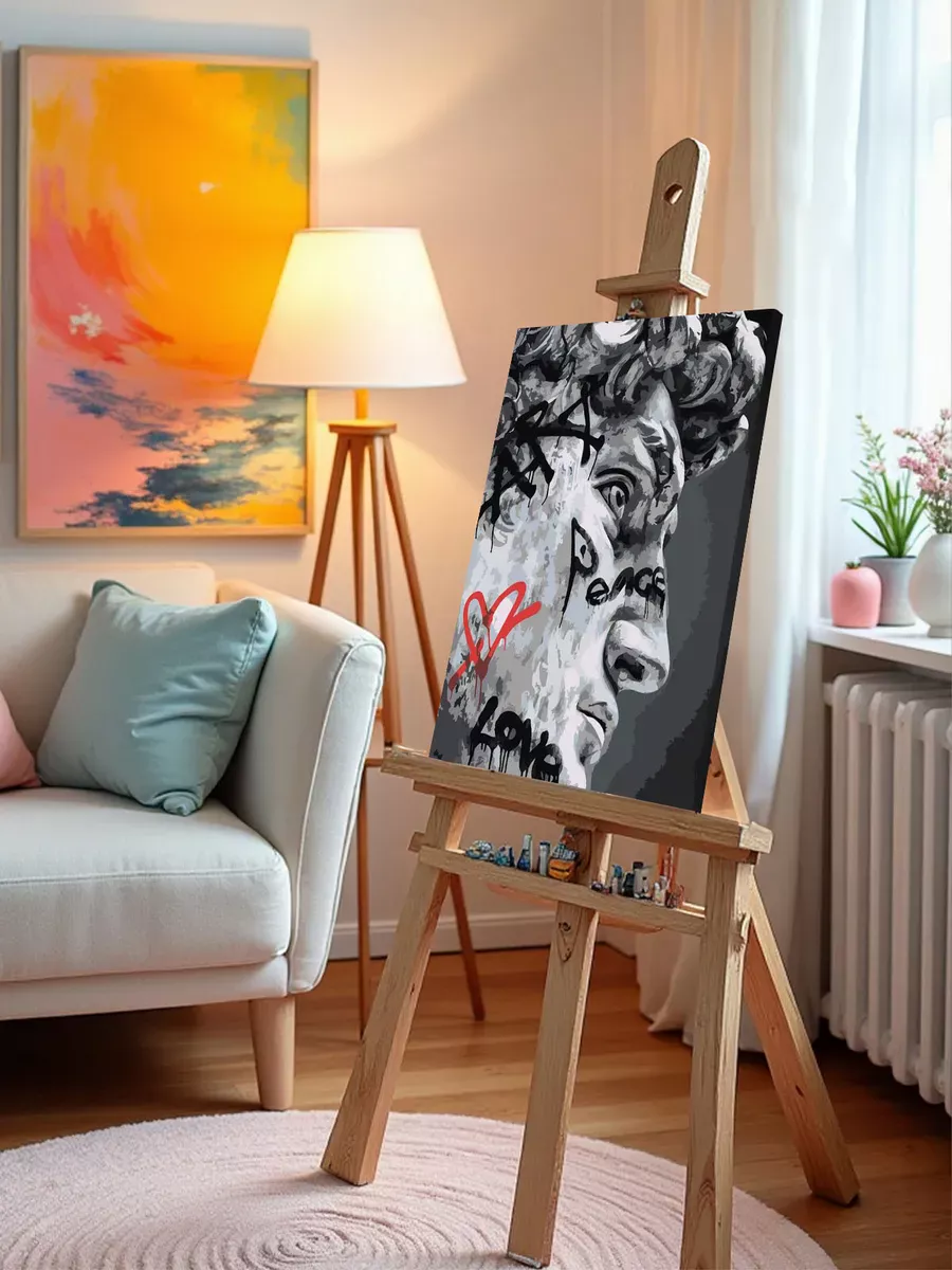 Картина по номерам «Античные статуи: Давид граффити» — картинка 9