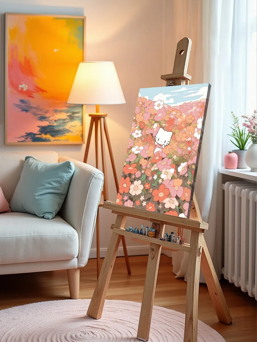 Картина по номерам «Аниме Hello Kitty Хеллоу Китти: Цветы 2» — картинка 9