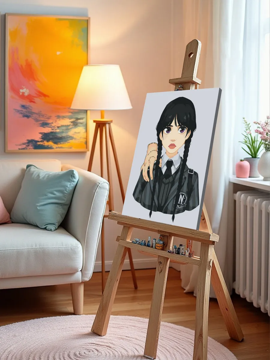 Картина по номерам «Wednesday Уэнсдей Аддамс: Арт с рукой» — картинка 10