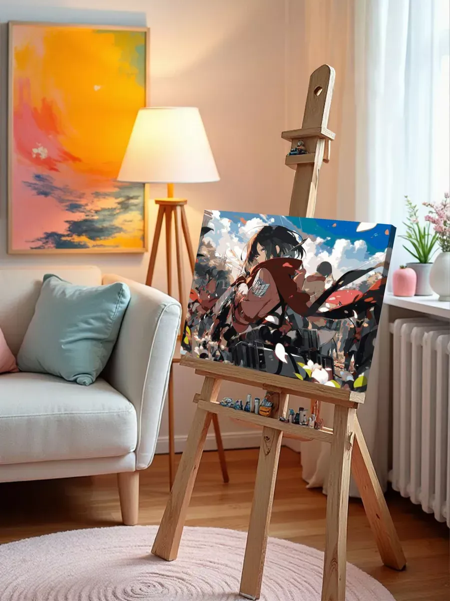 Картина по номерам «Аниме Атака Титанов: Микаса Аккерман 2» — картинка 9