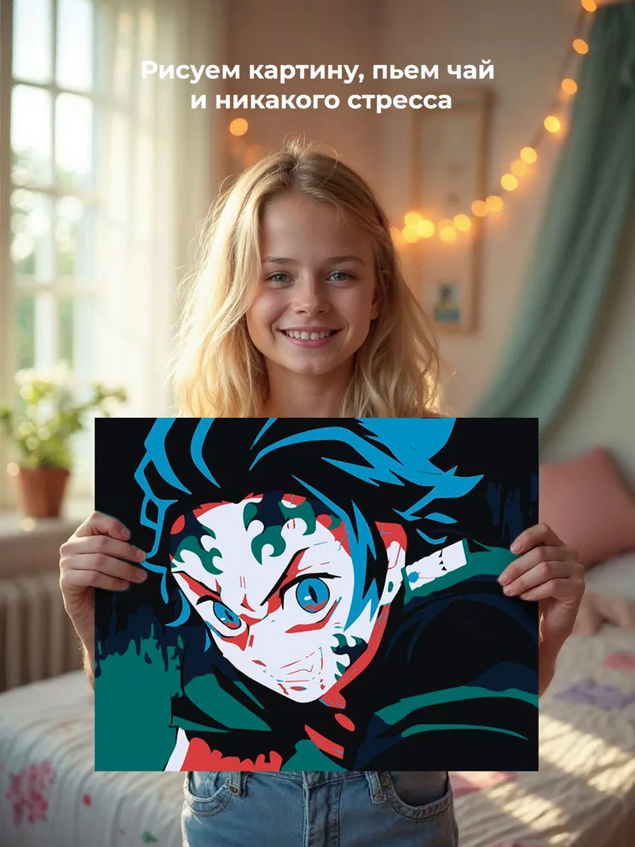 Картина по номерам «Клинок рассекающий демонов: Танджиро Камадо 5» — картинка 7