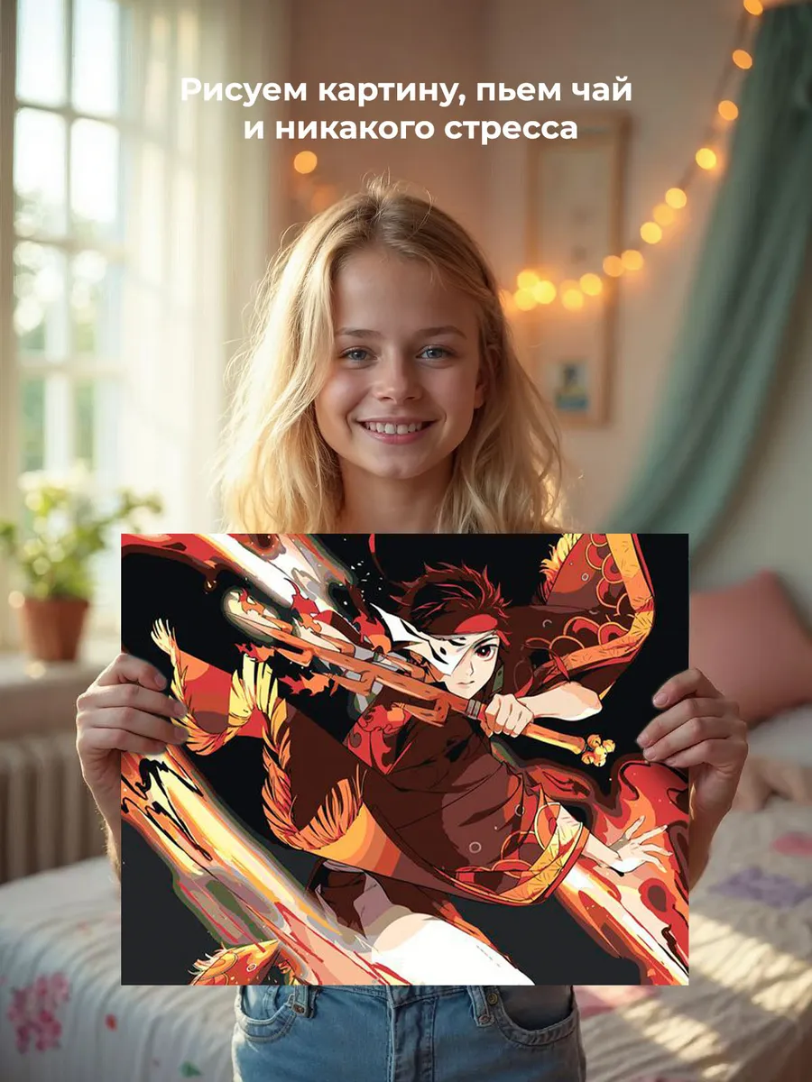 Картина по номерам «Клинок рассекающий демонов: Танджиро Камадо 8» — картинка 7