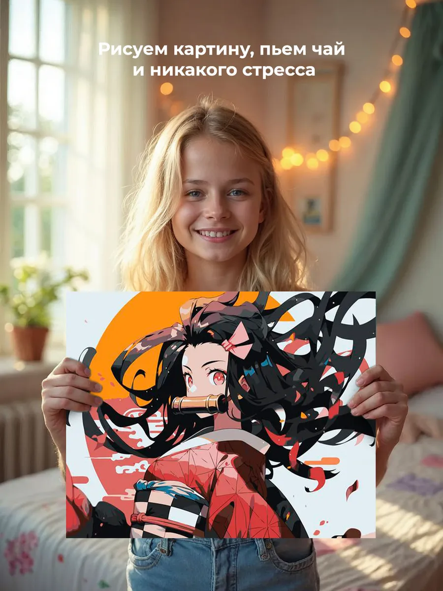 Картина по номерам «Клинок рассекающий демонов: Незуко Камадо 4» — картинка 7