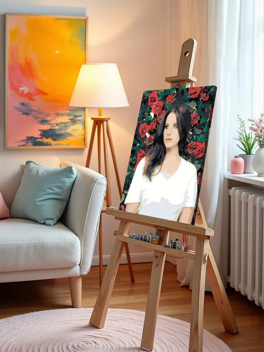 Картина по номерам «Lana Del Rey Лана Дель Рей: С розами 2» — картинка 10