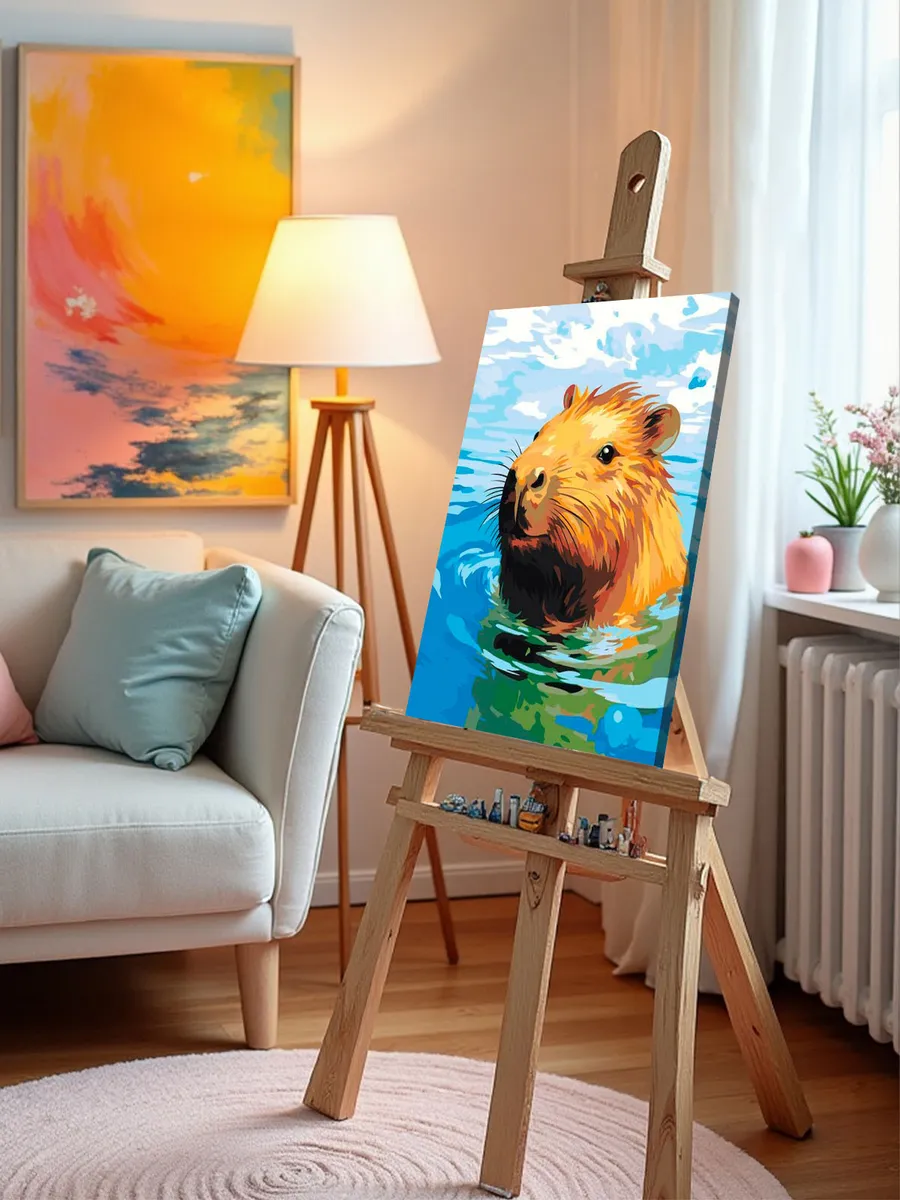 Картина по номерам «Счастливая капибара в воде» — картинка 10