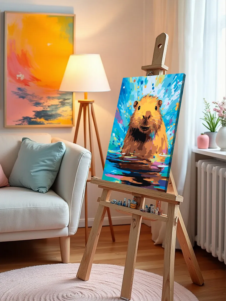 Картина по номерам «Счастливая капибара в воде 2» — картинка 10