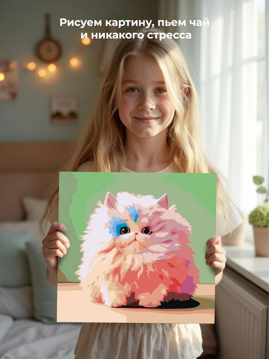 Картина по номерам «Супер пушистый котенок» — картинка 7