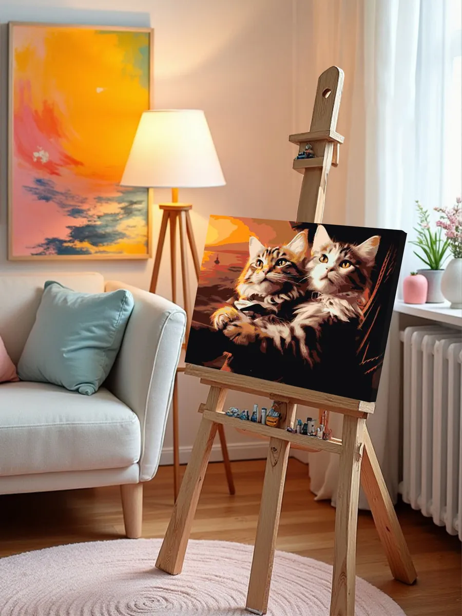 Картина по номерам «Коты обнимаются на Титанике» — картинка 9