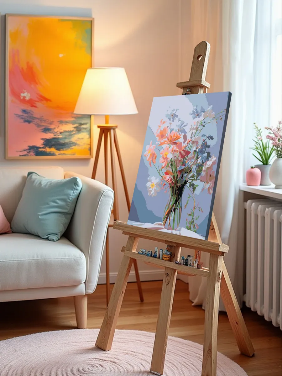 Картина по номерам «Цветы: Воздушный букет из полевых цветов 2» — картинка 10