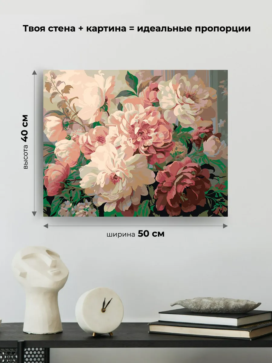 Картина по номерам «Цветы: Нежные чайные розы» — картинка 3