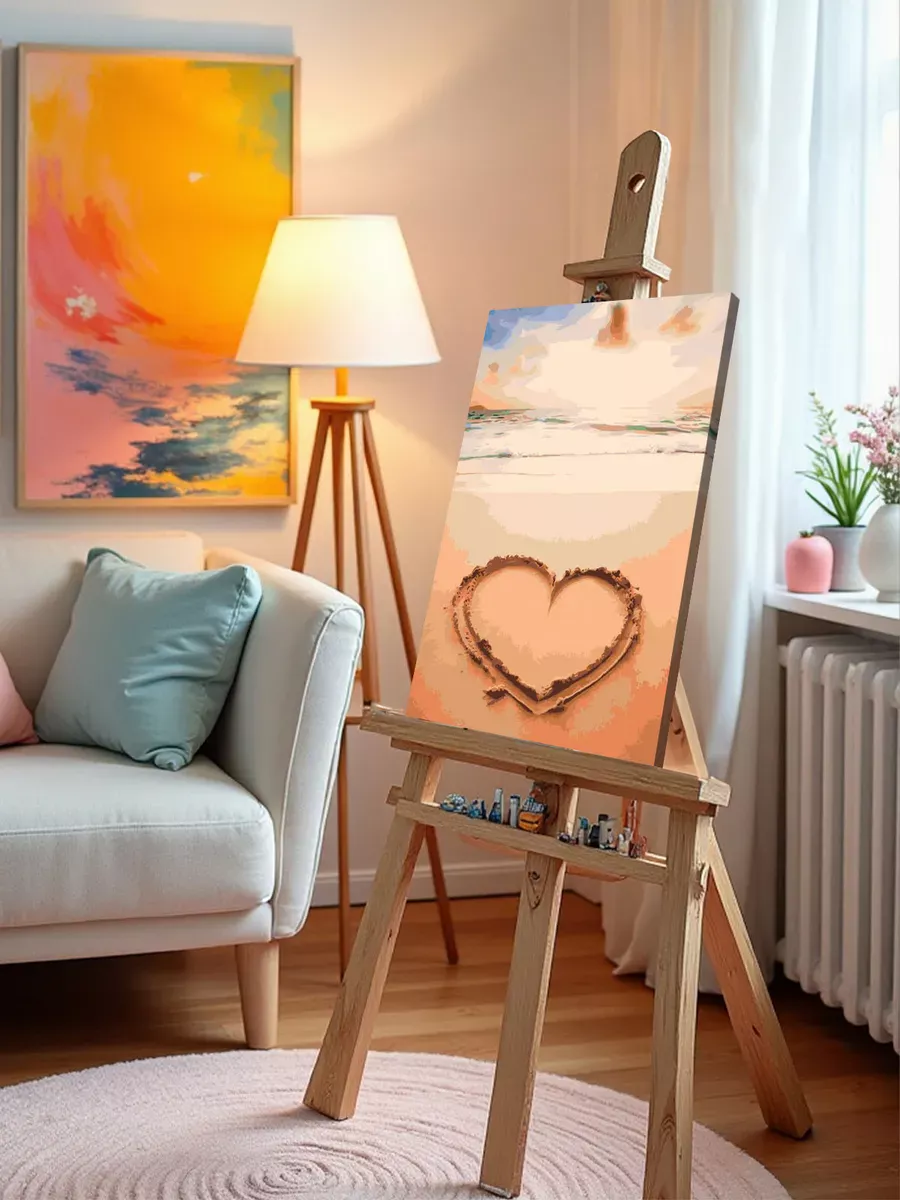 Картина по номерам «Море: Сердце на пляже» — картинка 9