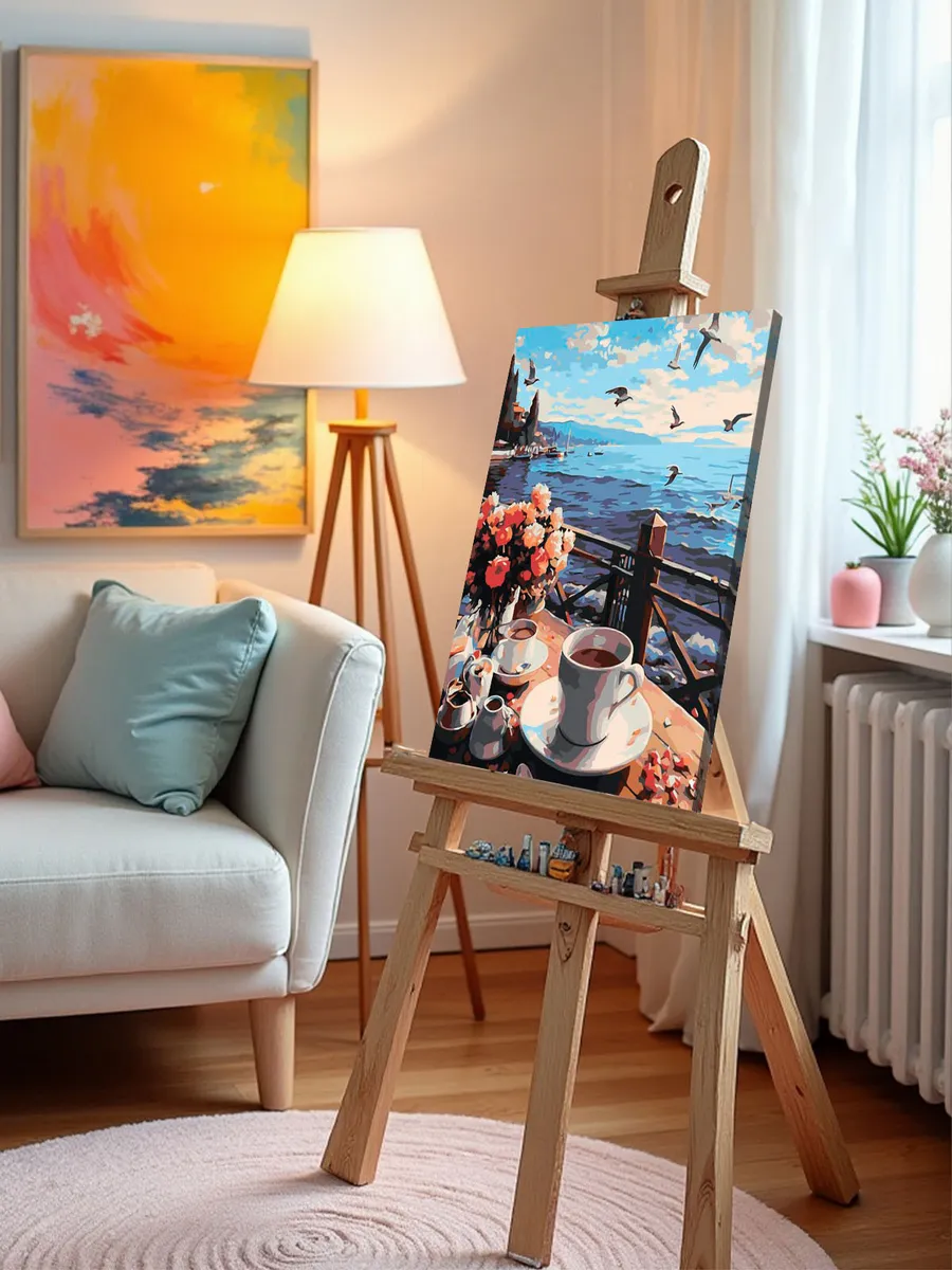 Картина по номерам «Море: Кофе на уютном берегу» — картинка 10