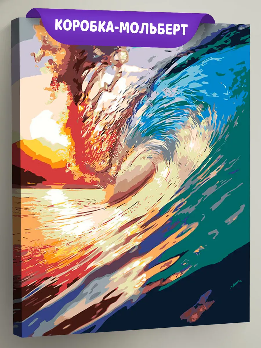 Картина по номерам «Море: Большая волна на закате» Картина по номерам «Море: Большая волна на закате»