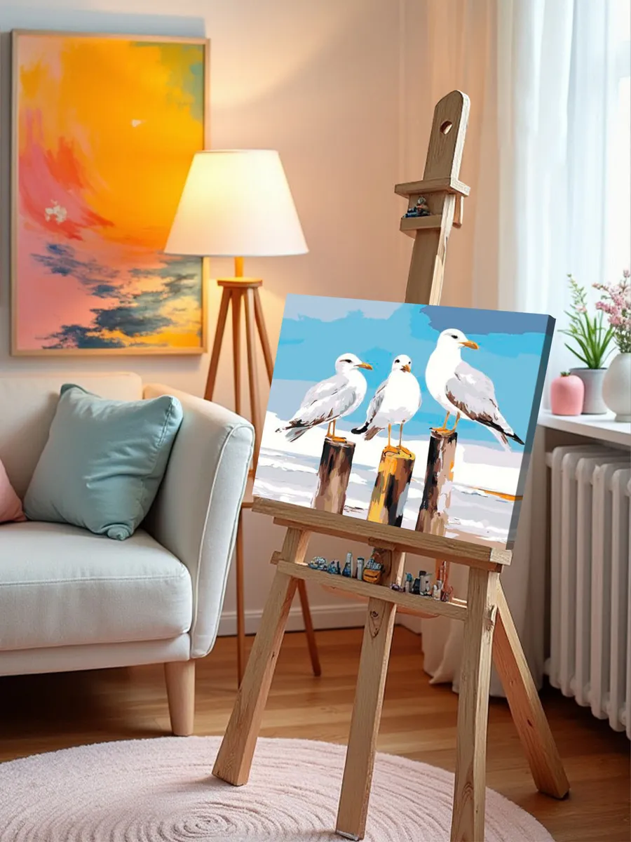 Картина по номерам «Море: Чайки на пляже» — картинка 9