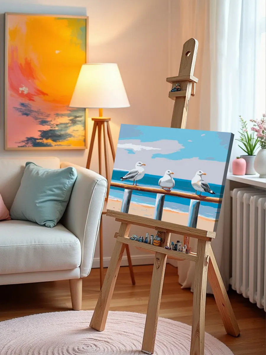 Картина по номерам «Море: Чайки на пляже 2» — картинка 10