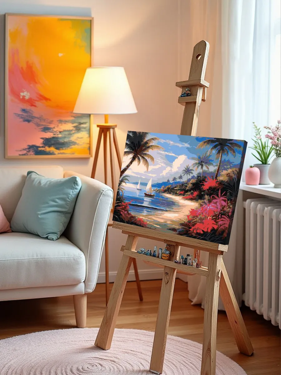 Картина по номерам «Море: Лодки в тропической бухте» — картинка 10