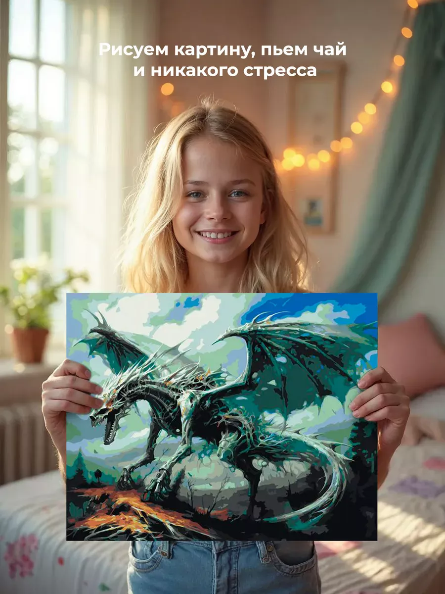 Картина по номерам «Костяной дракон» — картинка 7