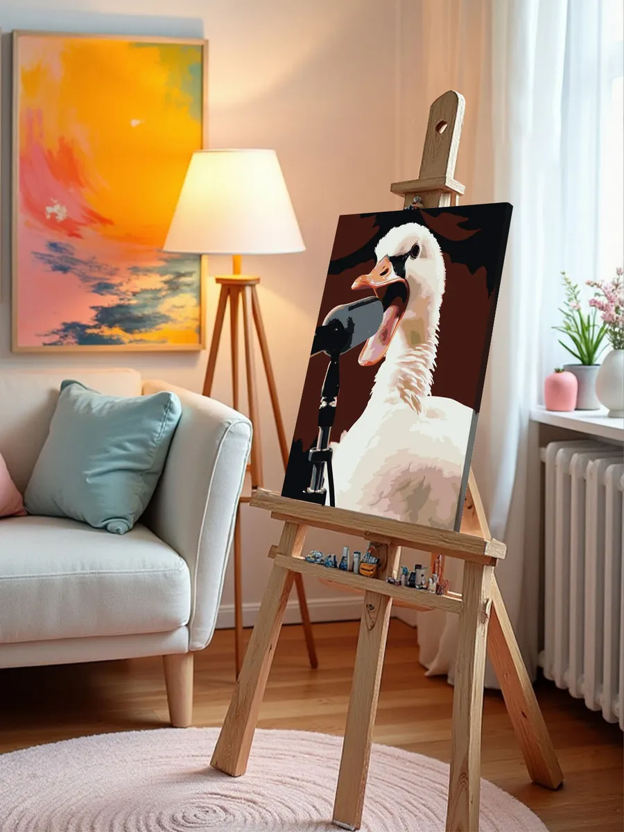 Картина по номерам «Гусь в микрофон кричусь» — картинка 10