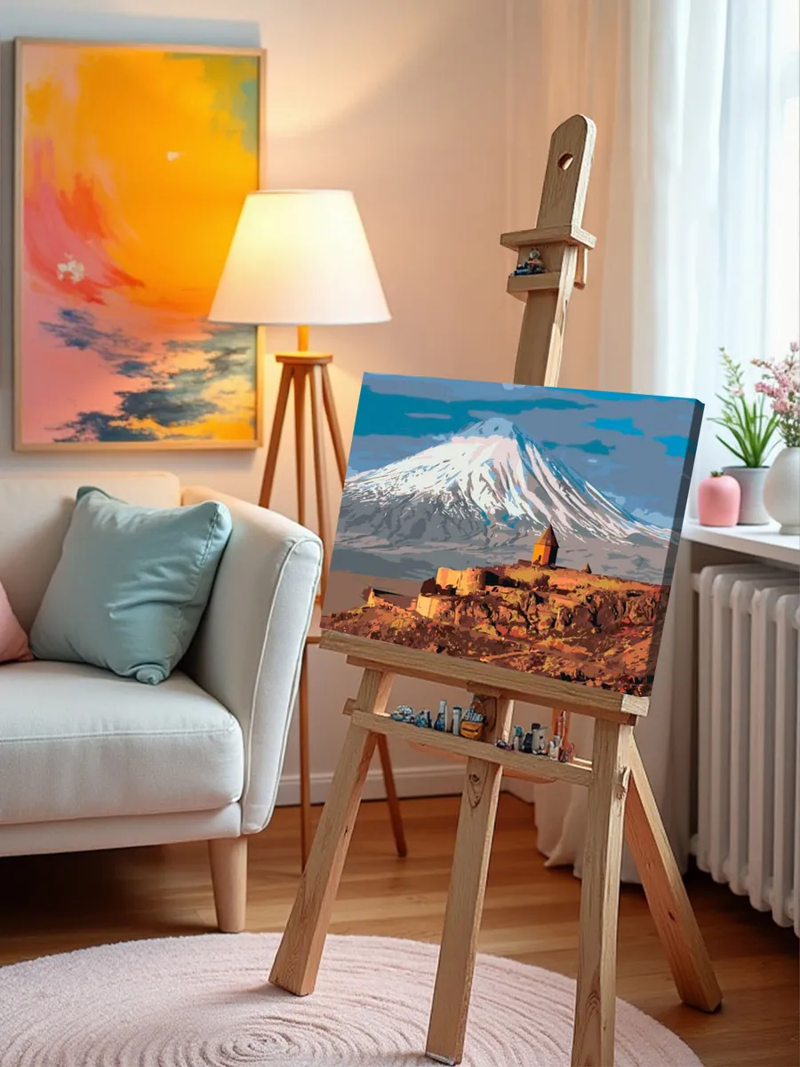 Картина по номерам «Армения: монастырь Хор Вирап и вид на Арарат» — картинка 10