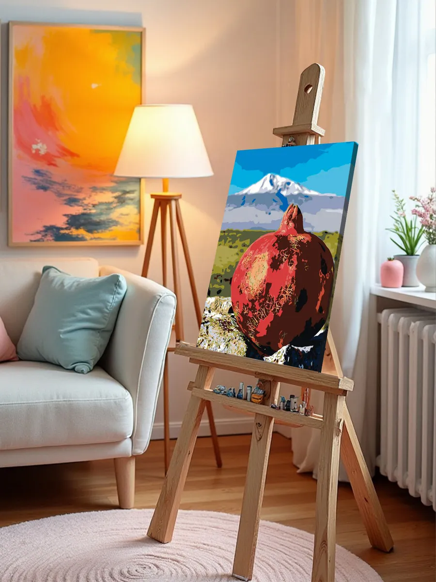 Картина по номерам «Армения: спелый гранат на фоне горы Арарат» — картинка 10