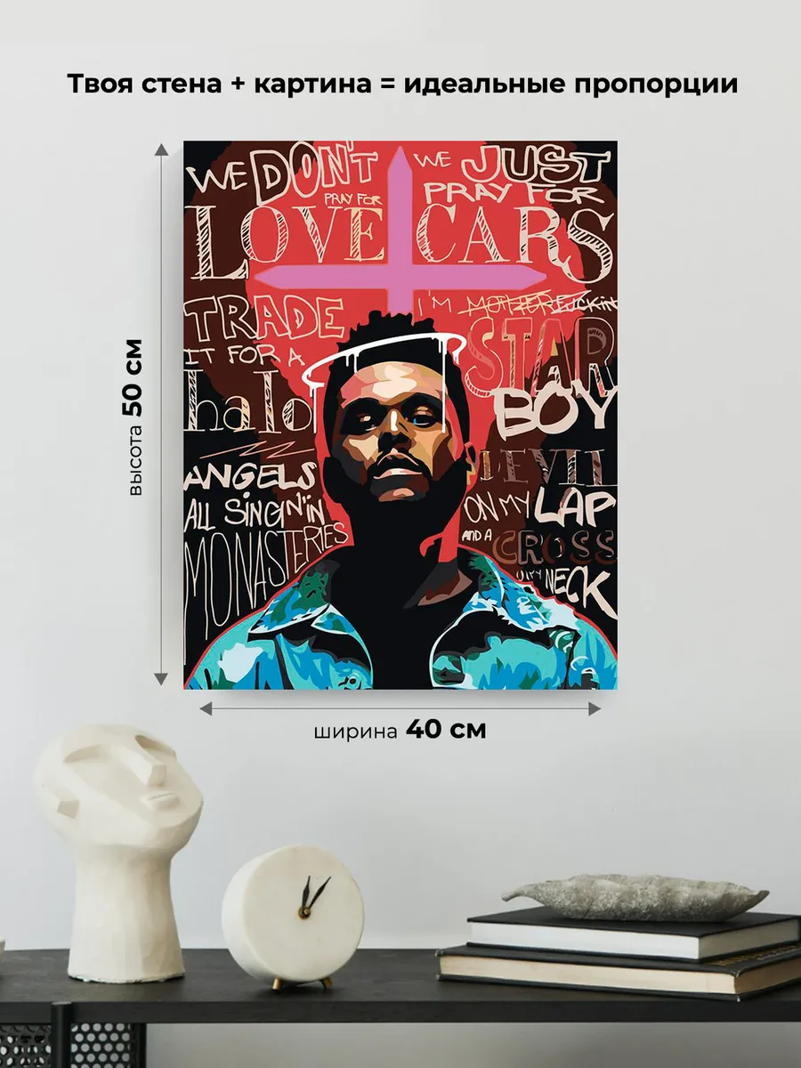 Картина по номерам «Музыкант The Weeknd Викенд Арт» — картинка 3