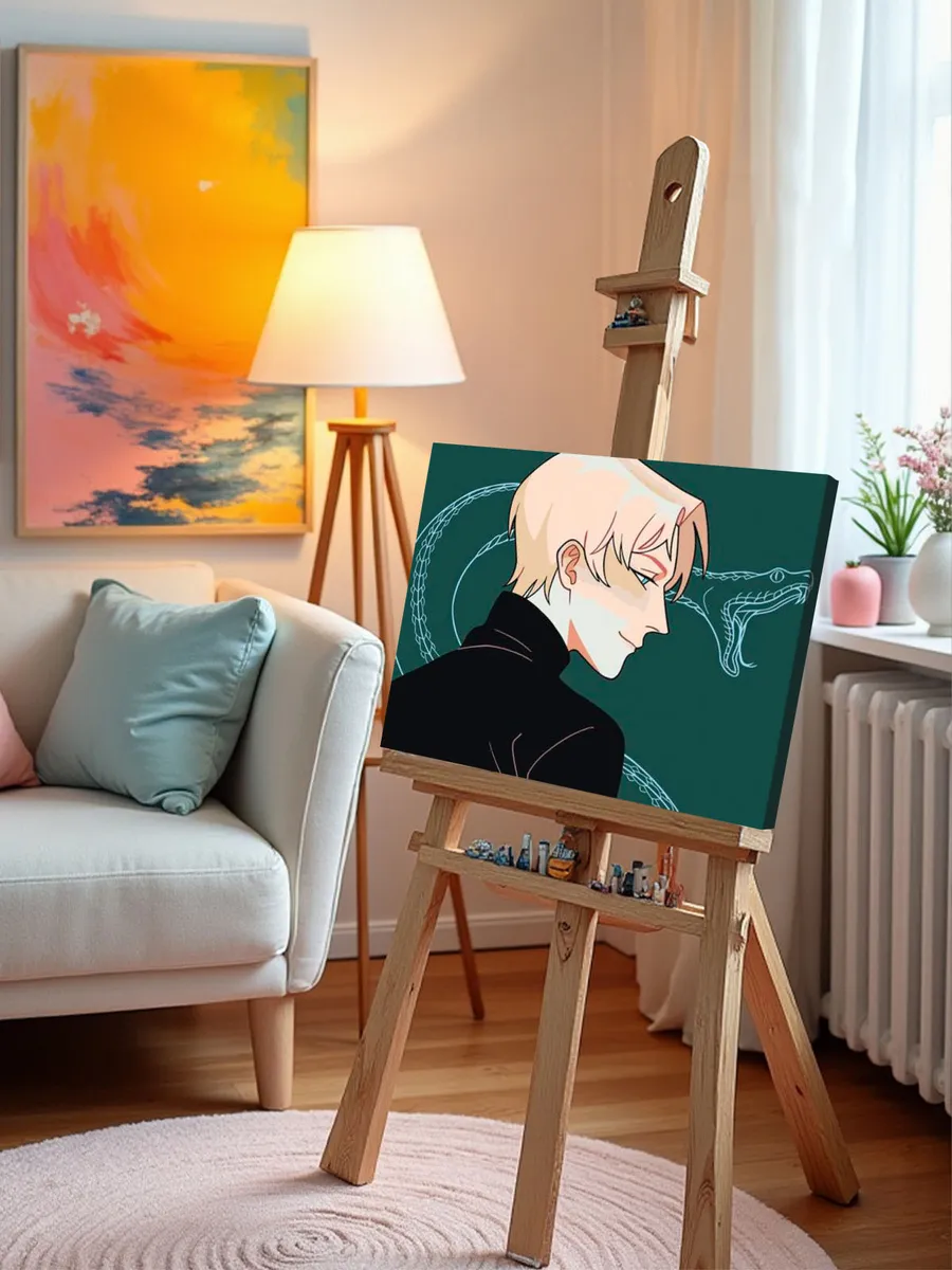 Картина по номерам «Гарри Поттер: Драко Малфой аниме арт» — картинка 10