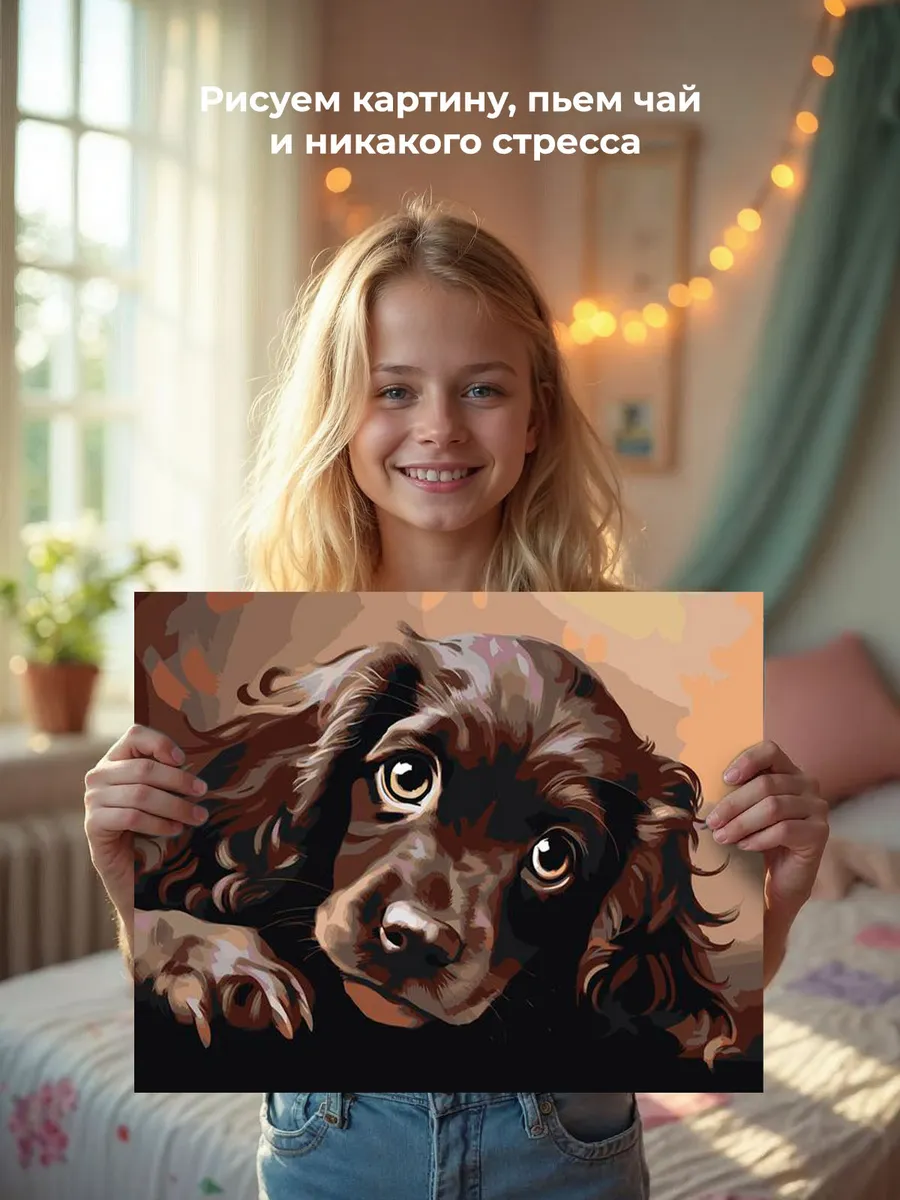 Картина по номерам «Собака Спаниель милый щенок» — картинка 7