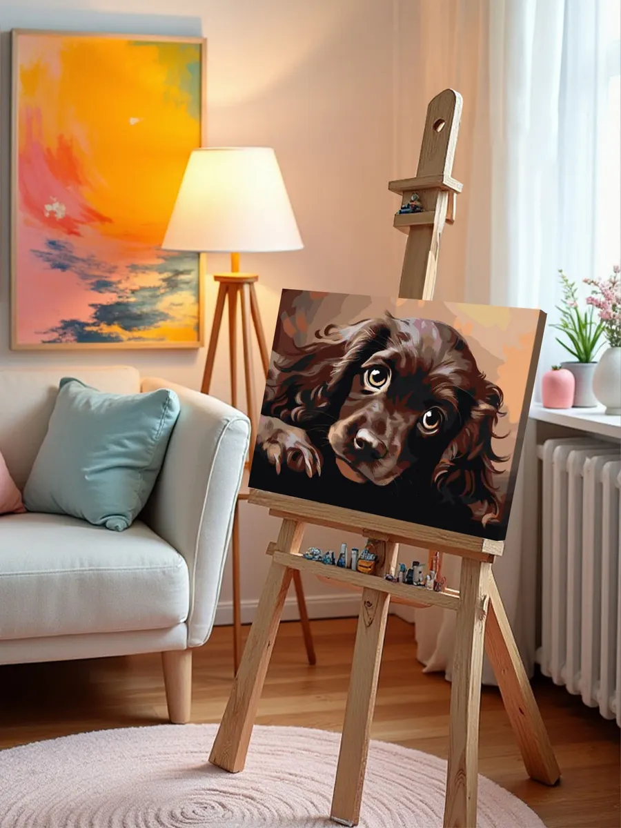 Картина по номерам «Собака Спаниель милый щенок» — картинка 10