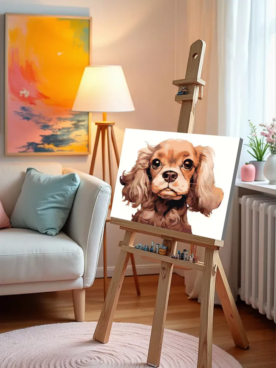 Картина по номерам «Собака Спаниель милый щенок 2» — картинка 9