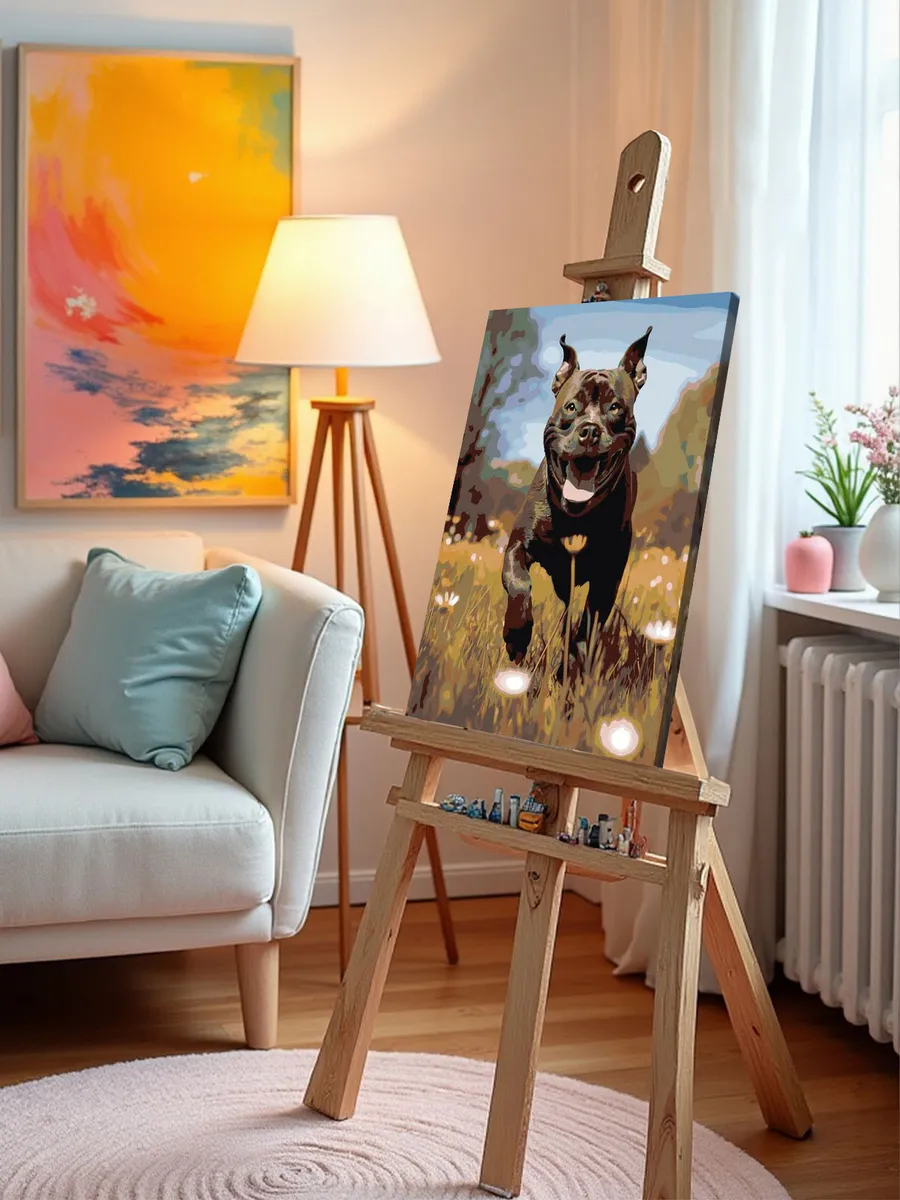 Картина по номерам «Собака Стаффорд (Стаффордширский терьер) 2» — картинка 10