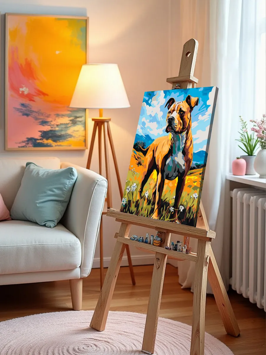 Картина по номерам «Собака Стаффорд (Стаффордширский терьер) 4» — картинка 10