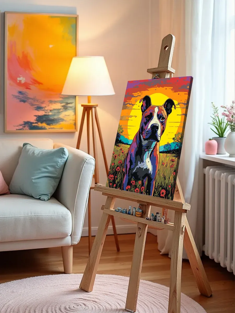 Картина по номерам «Собака Стаффорд (Стаффордширский терьер) 5» — картинка 10