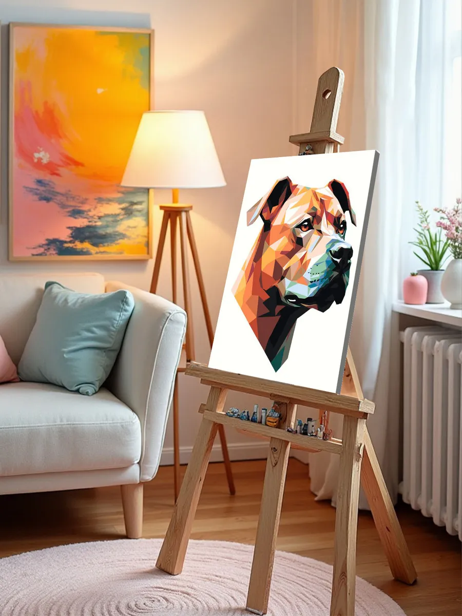 Картина по номерам «Собака Стаффорд (Стаффордширский терьер) арт 2» — картинка 10