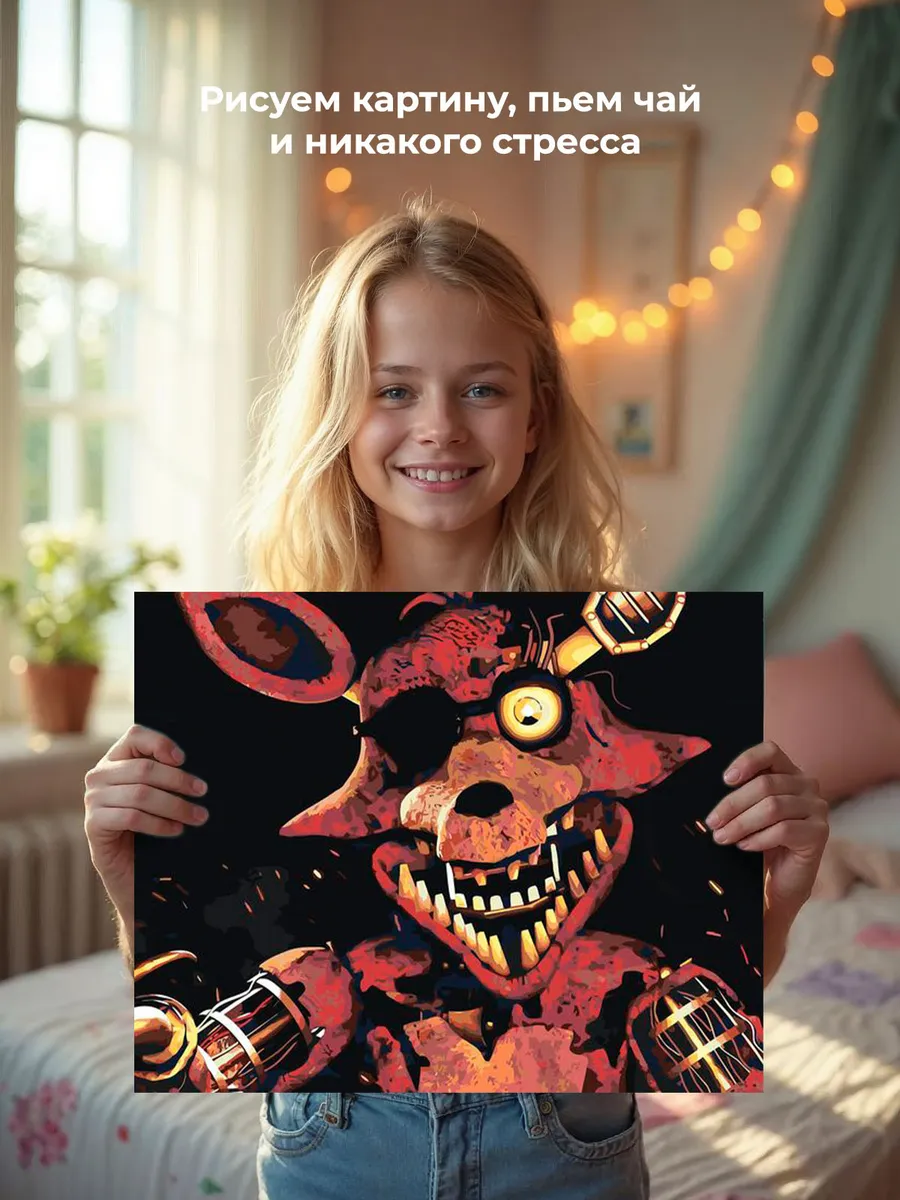 Картина по номерам «Фнаф Five nights at Freddy's Фокси» — картинка 7