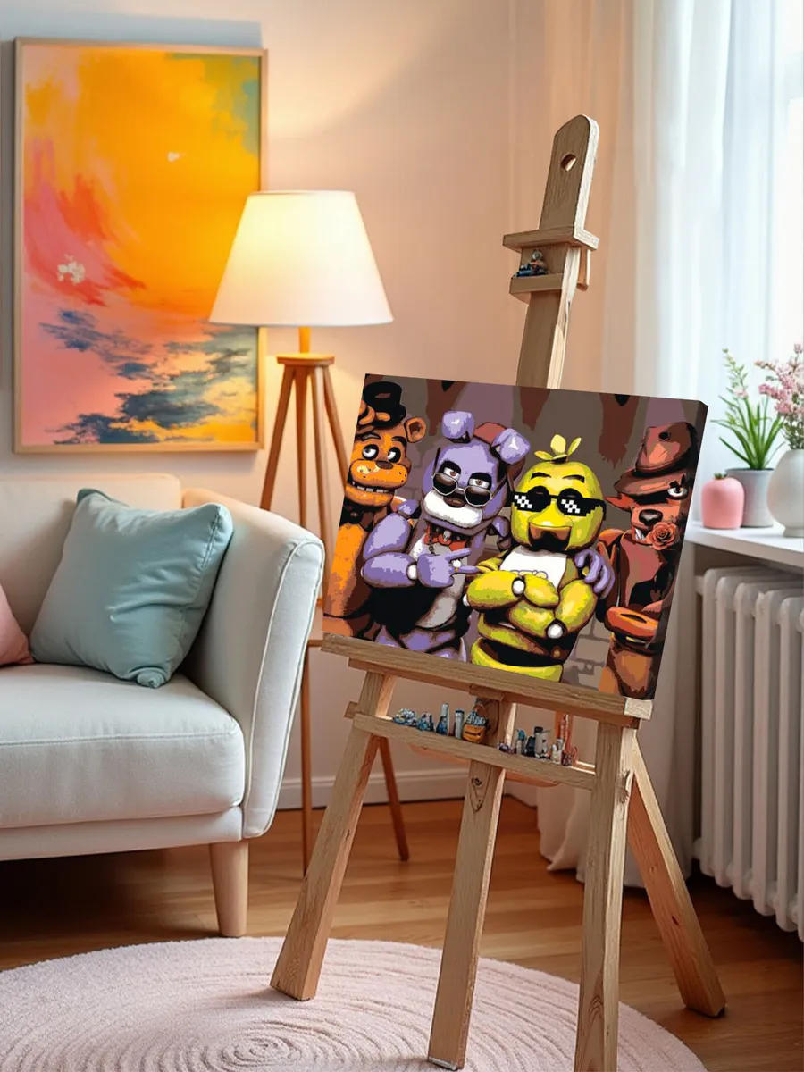 Картина по номерам «Фнаф Freddy's Фредди, Бонни, Чика, Фокси» — картинка 10