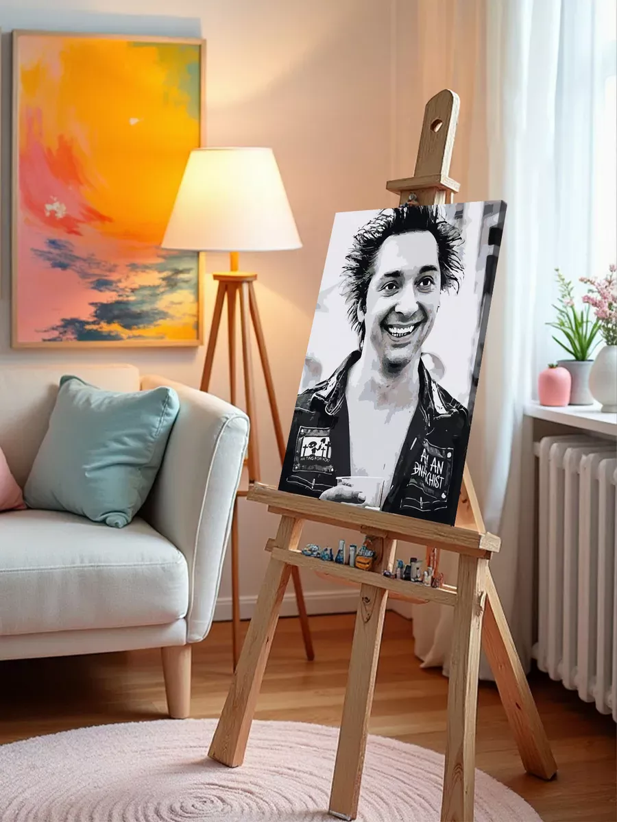 Картина по номерам «КиШ Король и Шут рок: Горшенев монохром» — картинка 9