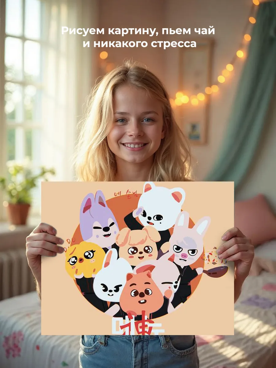 Картина по номерам «Stray Kids Стрей Кидс KPOP кпоп: Аниме» — картинка 7