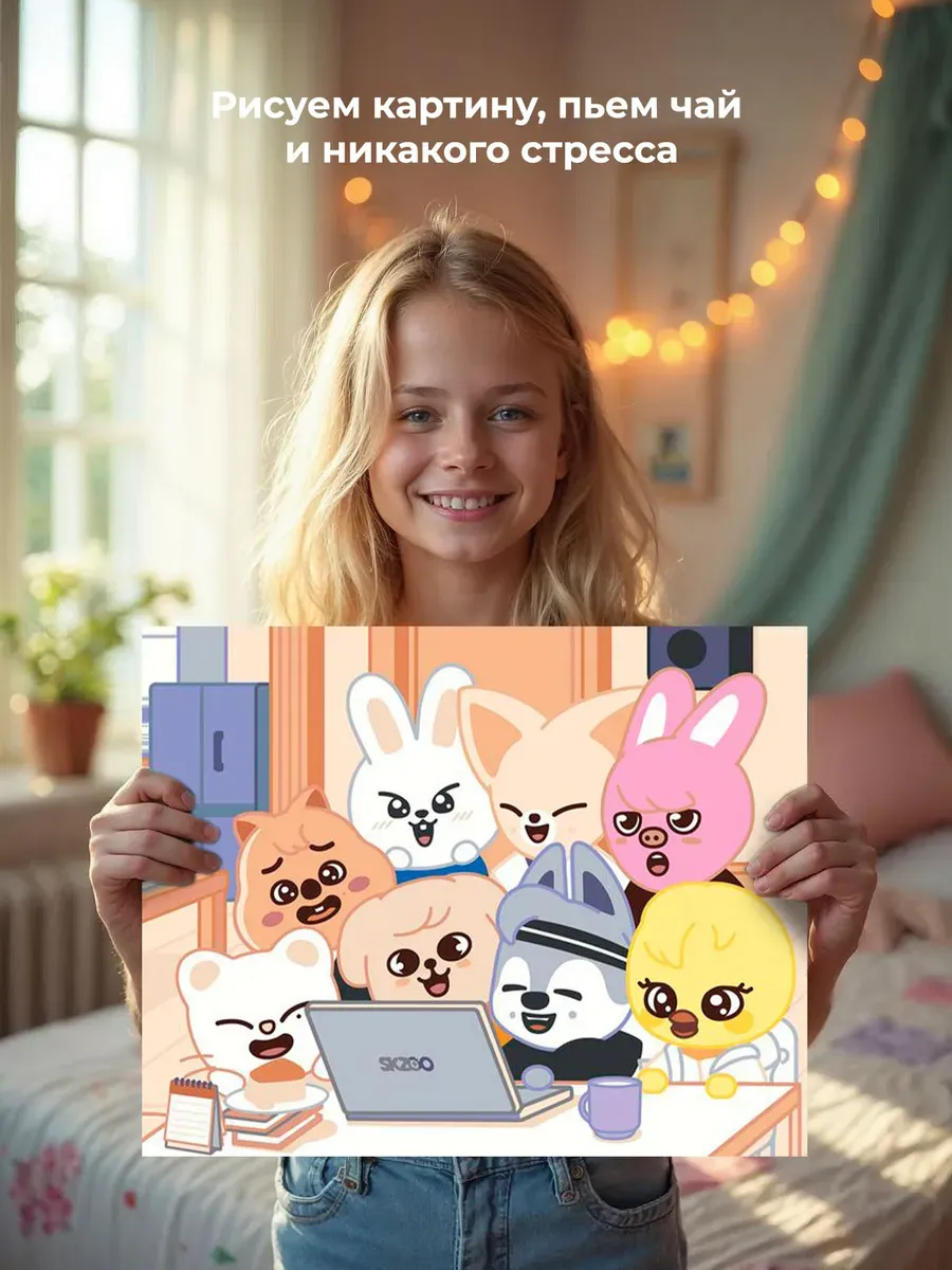 Картина по номерам «Stray Kids Стрей Кидс KPOP кпоп: Аниме» — картинка 7